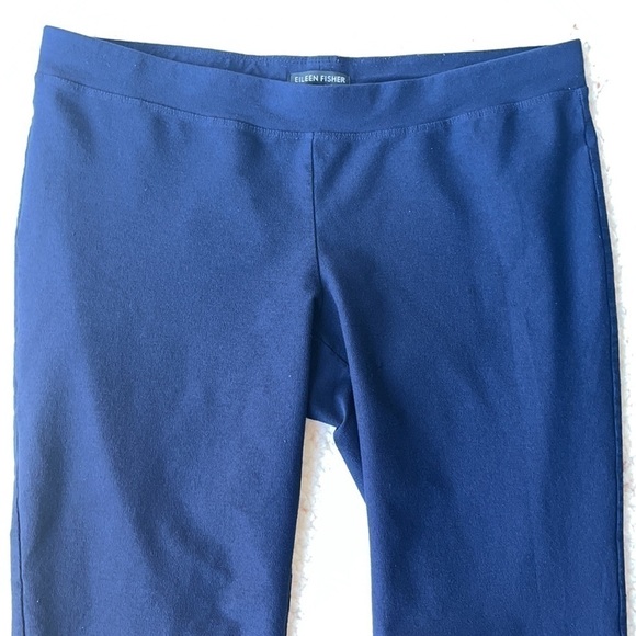 Eileen Fisher Washable Stretch Crepe Slim Cropped Ankle Pant Midnight Blue M - Picture 5 of 9